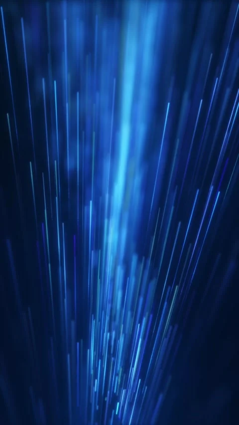 Vertical blue light rays with futuristic glow and soft depth. Abstract tech.. Stock Footage 331876479