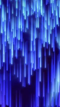 Vertical blue light streaks falling across a dark background, creating a fu.. イラスト素材