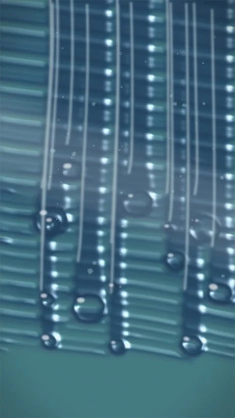 Vertical blue lines with water droplets. 2d animation Stock Footage 342727356