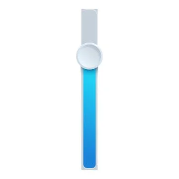 Vertical blue loading bar showing progress on white background Stock Illustration