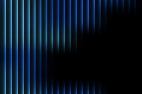 Vertical blue neon light stripes on black background abstract pattern Stock Illustration