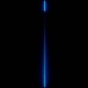 Vertical blue neon line glows brightly on black background futuristic light. Stock Illustration