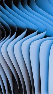 Vertical blue paper waves close up Stock Illustration