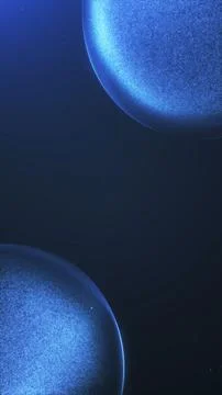 Vertical blue particle spheres on a deep dark background with subtle stars .. 스톡 일러스트
