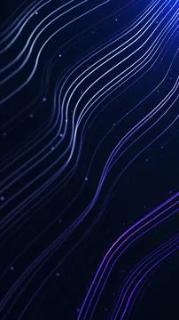 Vertical blue purple neon lines with glowing particles, abstract futuristic.. Stock Illustration