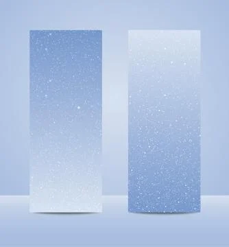 Vertical Blue Rectangle Banners. Snow, Winter. Stock Illustration