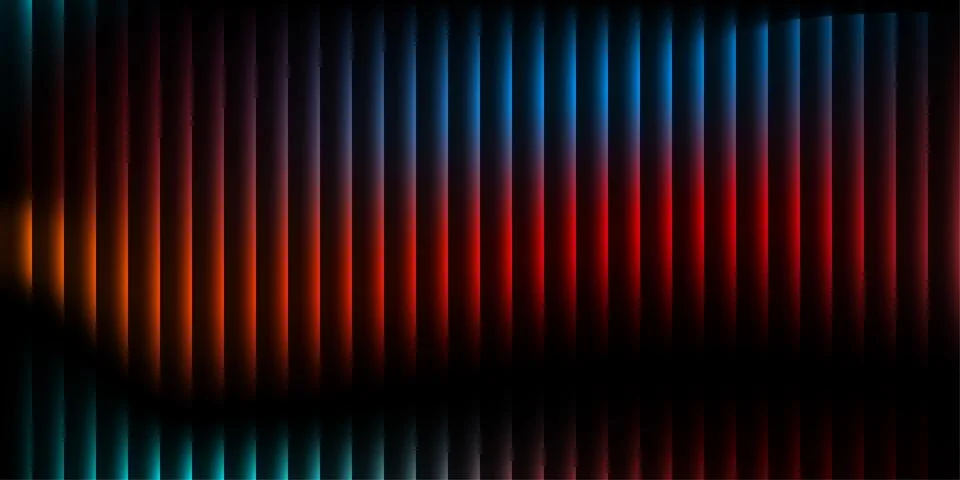 Vertical blue to red gradient bars with reflection. Abstract background for.. Stock Illustration