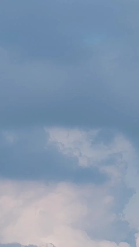 Vertical Blue Sky White Clouds Summer Nature Landscape Timelapse Stock Footage 327676156