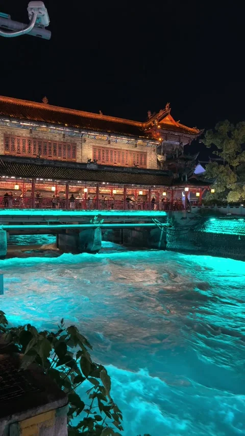Vertical Blue Tear Effect At Dujiangyan South Bridge Stock Footage 334827237