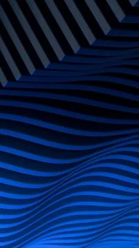 Vertical blue wave pattern with abstract glowing geometric stripe design Stock Illustration