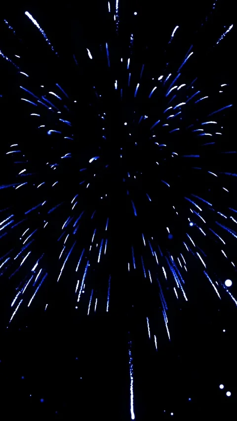 Vertical Blue Willow Firework With Falling Rain Stock Footage 322728972