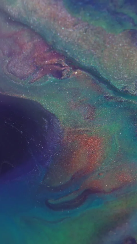 Vertical blur ink wave shiny fluid color glitter Stock Footage 329538215