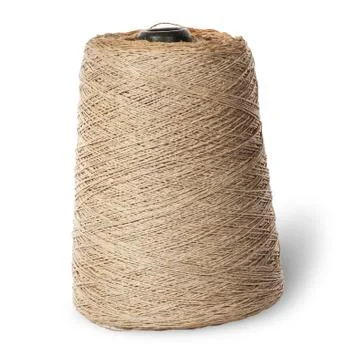 Vertical bobbin of old dirty thread beige Stock Photos