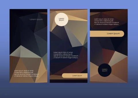 Vertical booklet layout templates. Dark brochure leaflet cards. Vector illu.. Stock Illustration