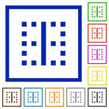 Vertical border flat framed icons Stock Illustration