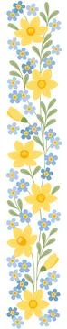 Vertical border with spring flowers. Flowers decor in flat design style Stock Illustration
