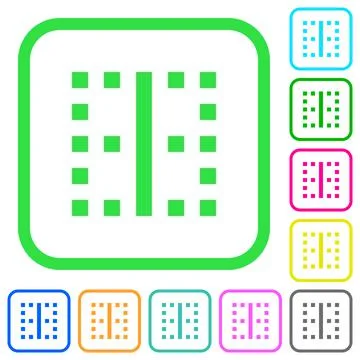 Vertical border vivid colored flat icons Stock Illustration