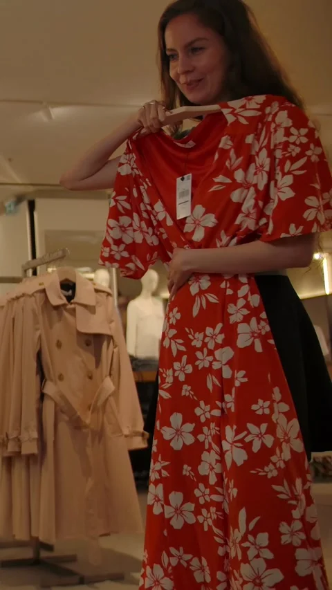 Vertical of Bored man during shopping with girlfriend Stock Footage 276914817