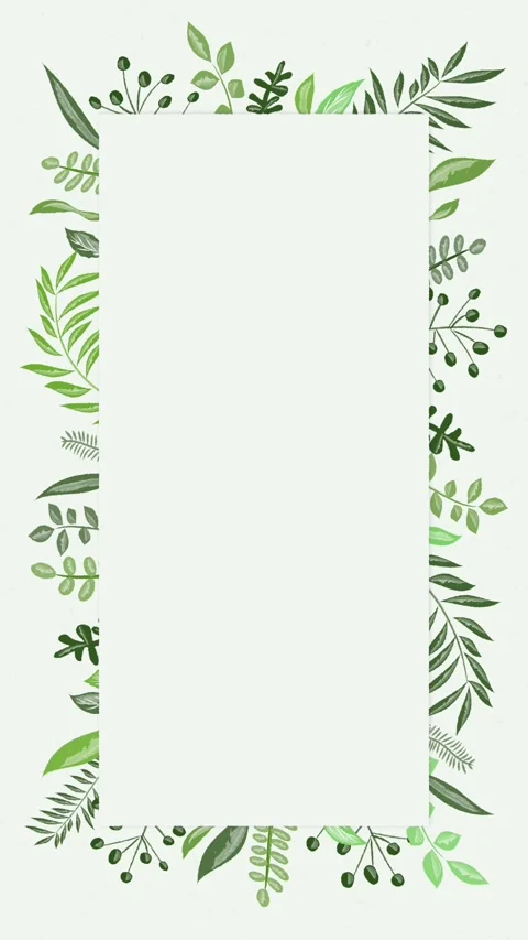 Vertical Botanical Frame with White Border Seamless Loop Vídeo Stock 331416779