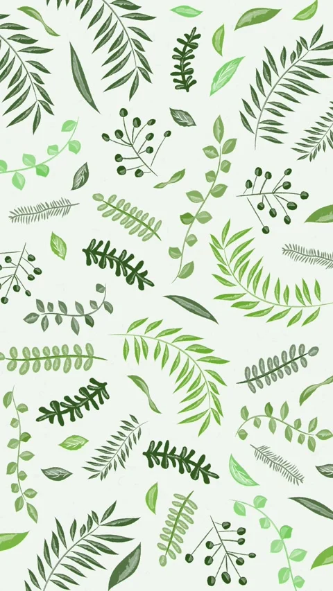 Vertical Botanical Pattern Background Seamless Loop Stock Footage 331416805