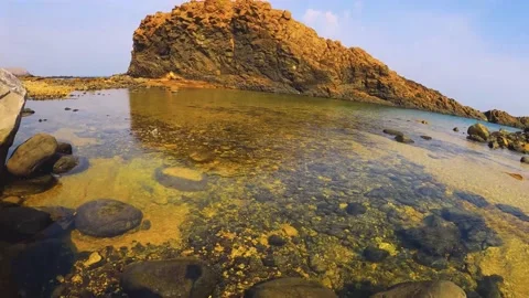Vertical bottom to top lookup view  to geological formation Waiting Husband Reef Stock Footage 238499859