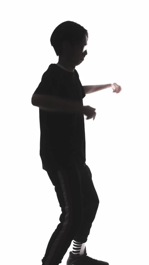 Vertical breakdance performance dancer silhouette Stock Footage 321037791