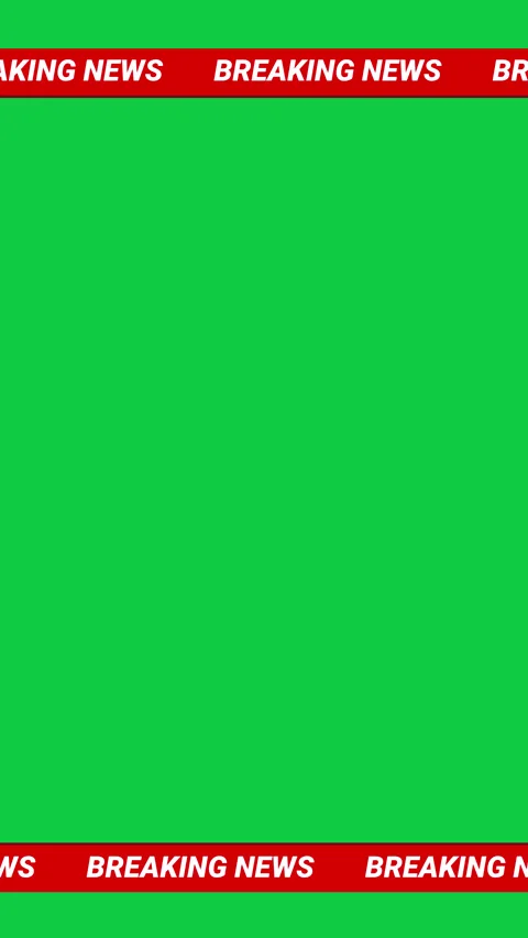 Vertical breaking news ticker animation green screen Stock Footage 334210052