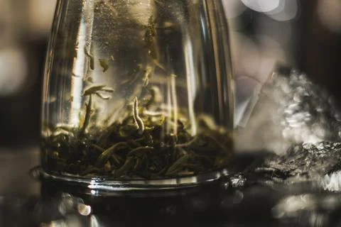 Vertical brewing of a tea Stock Photos