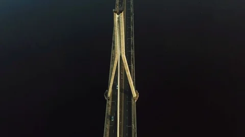 Vertical bridge aerial view Stock Footage 122158404