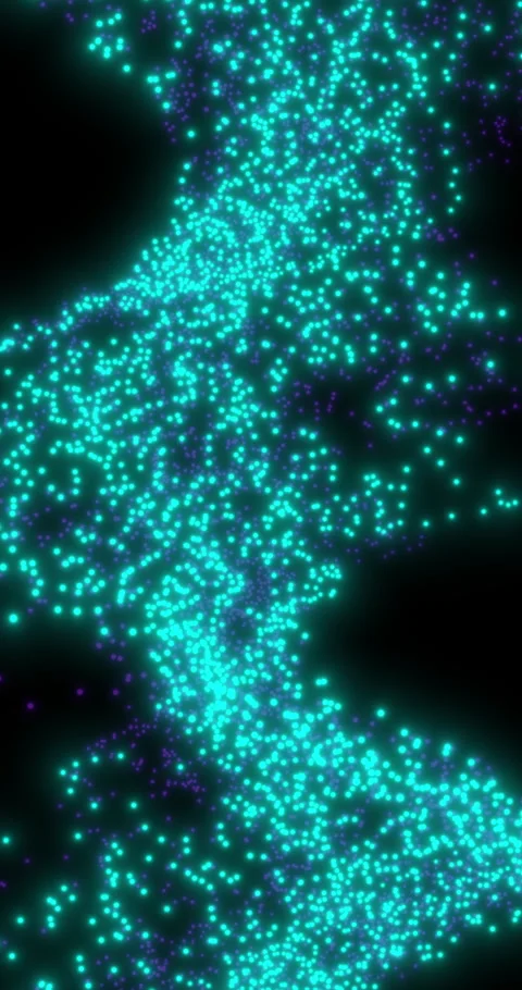 Vertical bright blue and purple swirl of light with many small dots Stock Footage 327071630