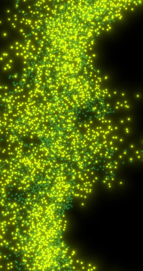 Vertical A bright green line of dots that are glowing Stock Footage 327071800