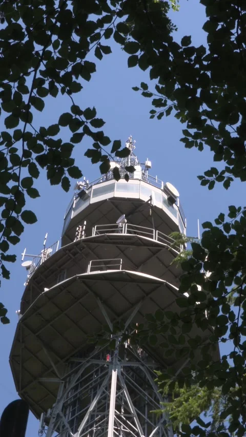 Vertical - broadcast tower Zendstation Ugchelen Stock Footage 313279447