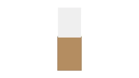 Vertical brown envelope open close animation with blank white paper reveal. Stock Footage 336632413