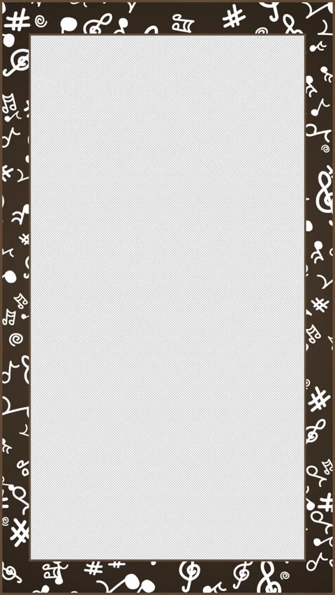 Vertical Brown Frame White Musical Note Moving 4K Loop Alpha Vidéo 335453594