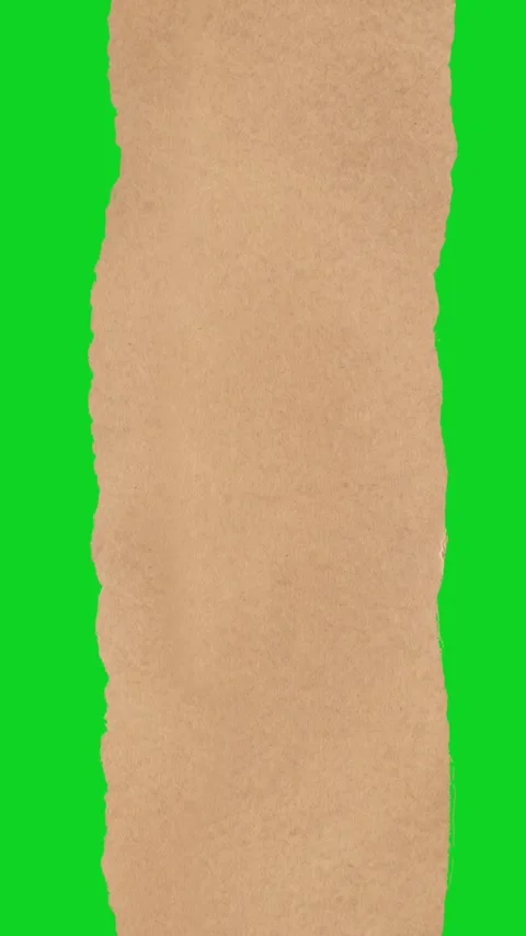 Vertical brown paper texture corner curl space revealing animated on green Stock Footage 335216970