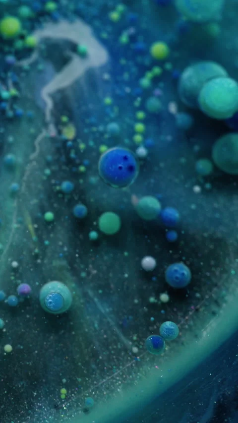 Vertical bubble emulsion foam paint art liquid Stock Footage 315013901