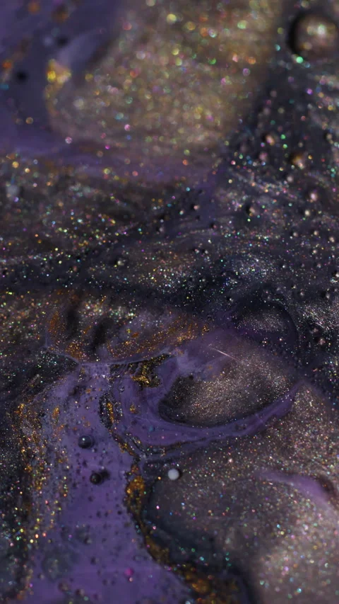 Vertical bubble glitter texture ink oil liquid Stock Footage 333290368