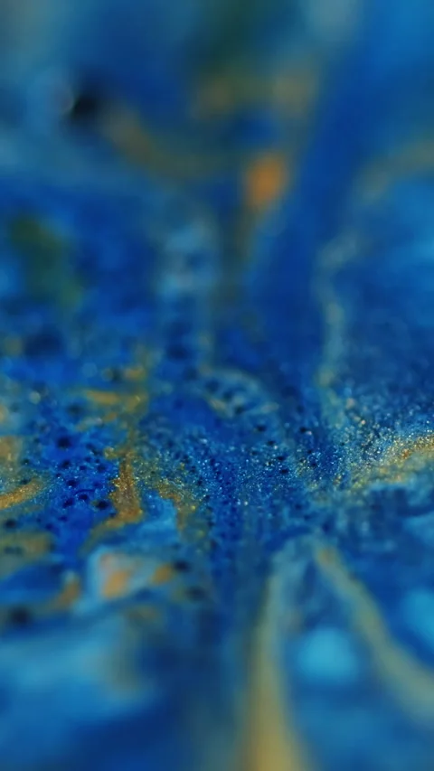 Vertical bubble paint blob flow oil water liquid Stock Footage 329950420
