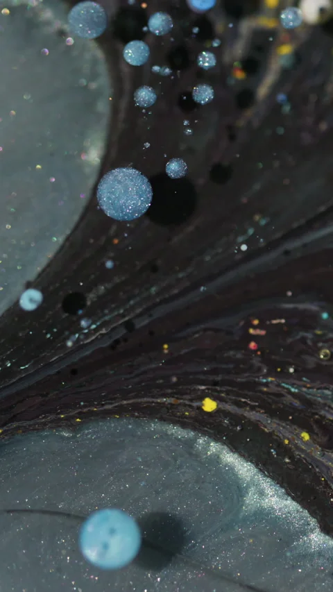 Vertical bubble texture oil ink color glitter Stock Footage 335114591