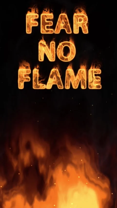 Vertical Burning Text Animation with Rising Fire and Smoke on Black Background Stock Footage 340759468