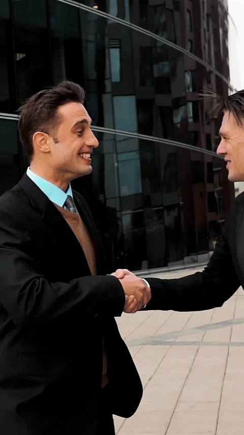 Vertical of Businessman shaking hands Stock Footage 305505869