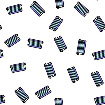 Vertical cabin open solarium equipment vector seamless pattern Stockillustratie