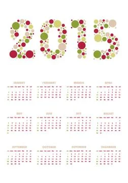Vertical calendar 2015 Stock Illustration