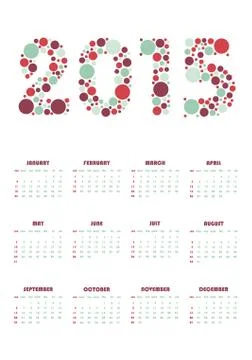 Vertical calendar 2015 Stock Illustration