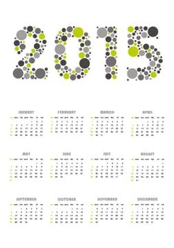 Vertical calendar 2015 Stock Illustration