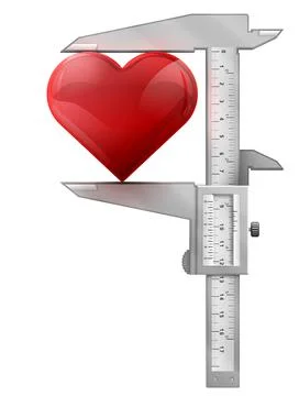 Vertical caliper measures heart Stock Illustration