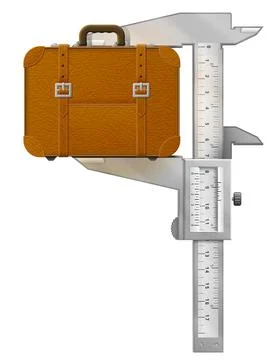 Vertical caliper measures suitcase Stock Illustration