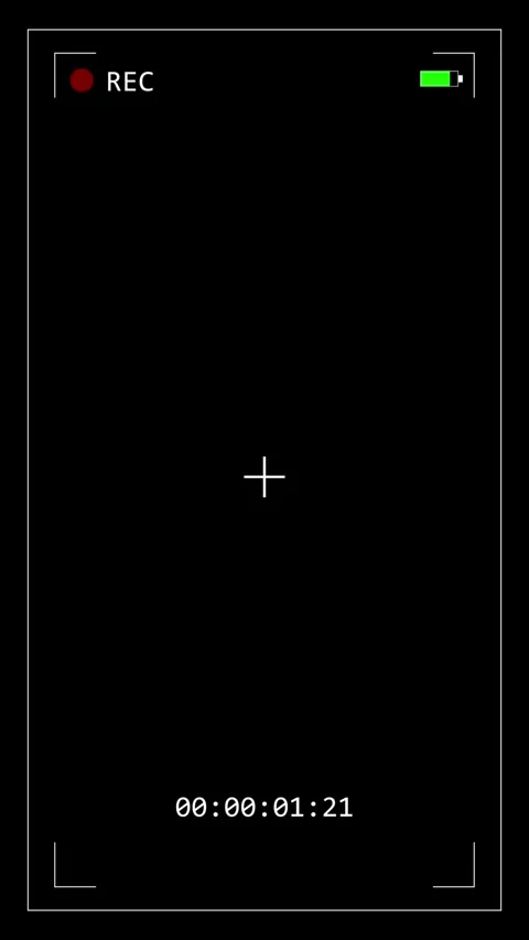 Vertical Camera Recording Screen Overlay Template on Black Background Stock Footage 321384907