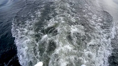 Vertical camera roll from boat's wake to the sky Video stock 96278767