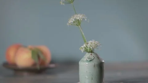 Vertical Camera Slide from Flower Vase to Flowers Stock Footage 344346031